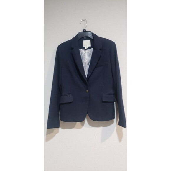 Mercer & Madison Womens Navy Blue Corduroy One Button Blazer Jacket Sz M - Picture 1 of 8